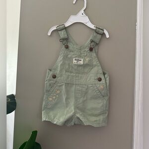 Olive Embroidered Floral Shortalls